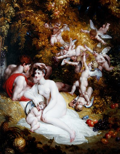 Vertumnus ja Pomona, n. 1807 (öljy paneelille) tekijältä Richard Westall
