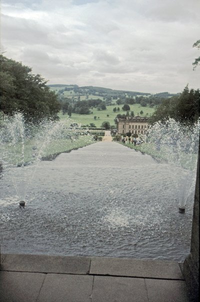Chatsworth House Cascaden huipulta, Derbyshire, 1980-luku tekijältä Richard Williams
