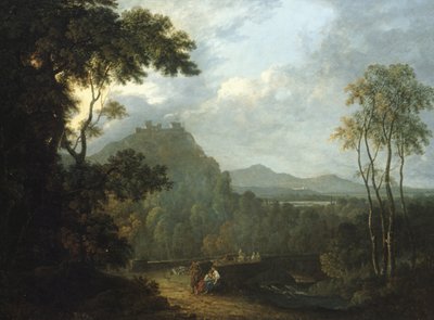 Dinas Branin linna, lähellä Llangollenia II, noin 1770 (öljy kankaalle). tekijältä Richard Wilson