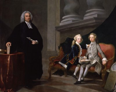 Francis Ayscough Walesin prinssin (myöhemmin kuningas Yrjö III) ja Edward Augustuksen, Yorkin ja Albanyn herttuan (!) kanssa. tekijältä Richard Wilson