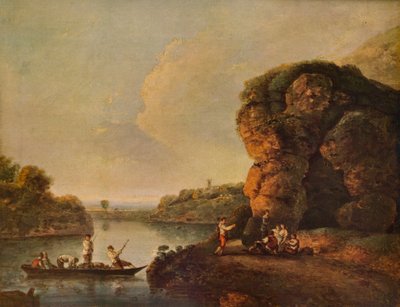Maisema, joki ja veneet, c1758, 1938 tekijältä Richard Wilson