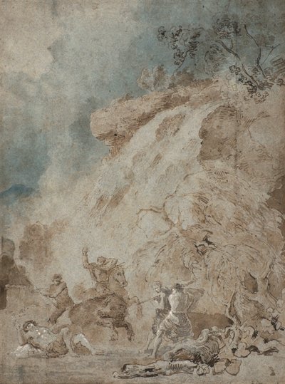 Meleager ja Atalanta, n. 1770 (kynä ja muste pesulla paperille) tekijältä Richard Wilson