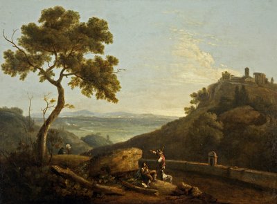 Sybilin ja Campagnan temppeli, Tivoli, Italia (öljy kankaalle) tekijältä Richard Wilson