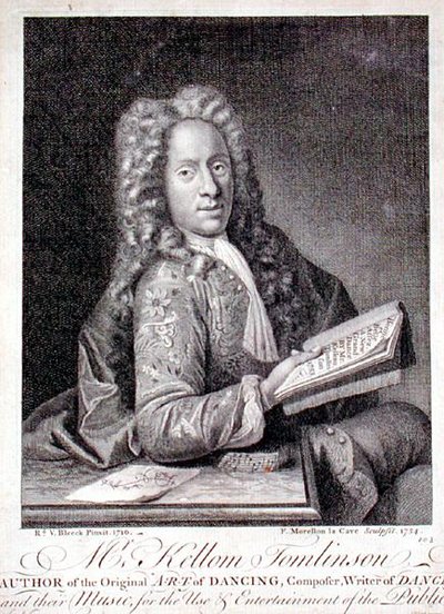 Kellom Tomlinsonin (n. 1690-n. 1753) muotokuva, kaiverrus Francois Morellon la Cave (fl.1731-54) 1754 (kaiverrus) tekijältä Richard van (after) Bleeck