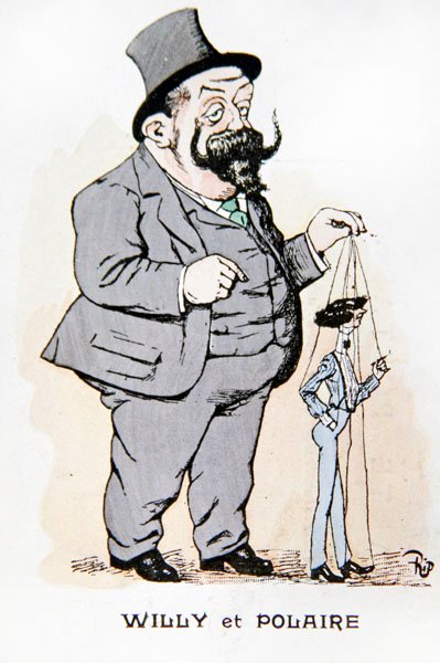 Willy ja Polaire, 1900-luvun alku (väri litho) tekijältä Rip