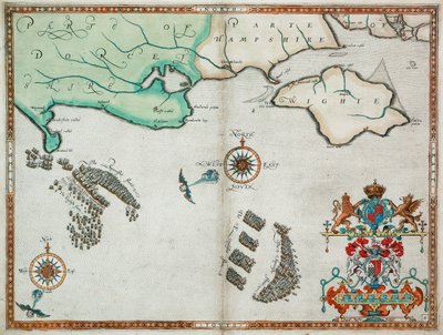 Englannin ja Espanjan laivastot Portland Billin ja Isle of Wightin välillä 2.-3. elokuuta 1588. tekijältä Robert (after) Adams
