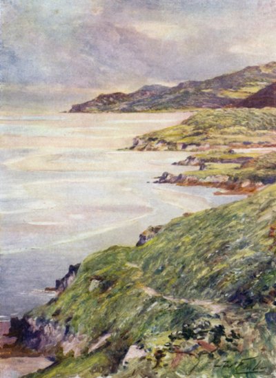 Lonely Shore, Barmouth Estuary (väri litho) tekijältä Robert (after) Fowler