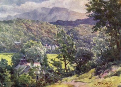 Metsässä, Farchynys, Barmouth Estuary (väri litho) tekijältä Robert (after) Fowler