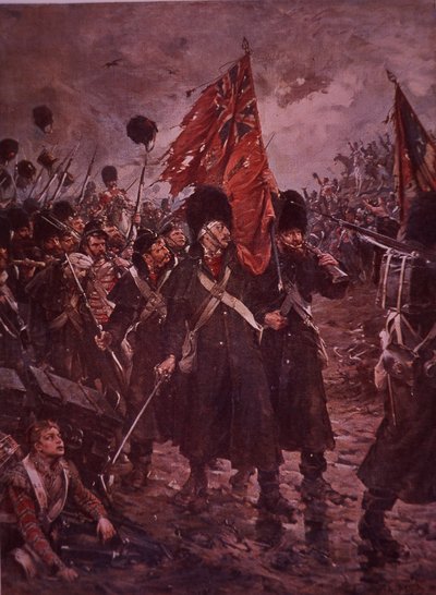 Saving the Colours, vartijat Inkermanissa Krimin sodan aikana vuonna 1854 tekijältä Robert (after) Gibb