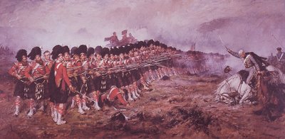 Thin Red Line, 93. ylämaalaiset seisovat lujasti Venäjän hyökkäyksen edessä Balaklavan taistelussa vuonna 1854 tekijältä Robert (after) Gibb