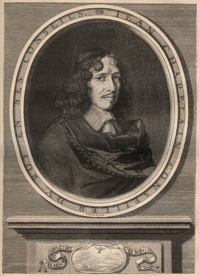 Jean Chapelainin (1595-1674), ranskalaisen runoilijan muotokuva - Kaiverrus - Jean Chapelain (1595-1674) Ranskalainen runoilija ja kirjallisuuskriitikko - Kaiverrus Nanteuuil et grave par Peulot. tekijältä Robert (after) Nanteuil