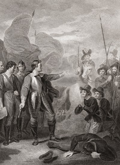 Oliver Cromwell tukahduttaa Burfordin kapinan. (Tulosta) tekijältä Robert (after) Smirke