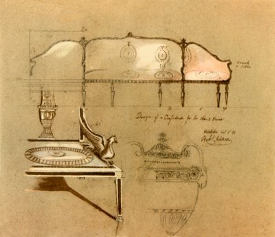 Suunnittelu sohvalle, 1777, 1946. tekijältä Robert Adam