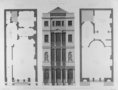 Brittiläisen kahvila, kaiverrettu Robert Blythin kaiverruksella, 1778. tekijältä Robert Adam