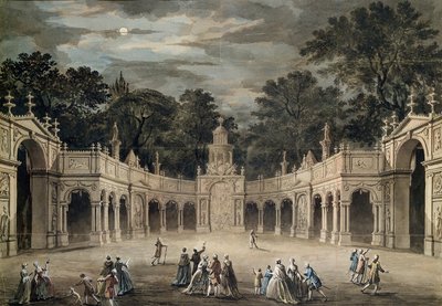 The Illuminations at Buckingham House kuningas George III:n syntymäpäivänä 4. kesäkuuta 1783 (kynä ja wc) tekijältä Robert Adam