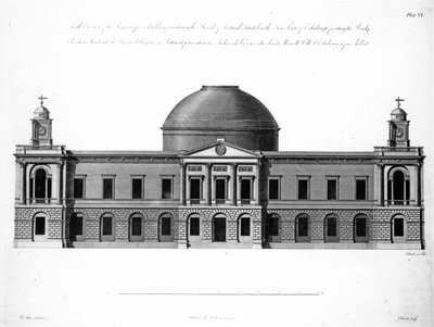 The South Elevation of Register House, Edinburgh, kaiverrus J. Roberts, 1773 tekijältä Robert Adam