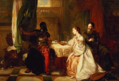 Othello kertoo seikkailuistaan Desdemonaan, 1869 tekijältä Robert Alexander Hillingford
