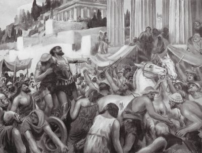 Peisistratoksen taidokas temppu (litografia) tekijältä Robert Ambrose Dudley
