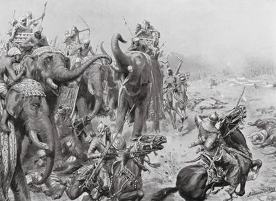 Babar esittelee kenttäaseet Panipatissa tekijältä Robert Ambrose Dudley