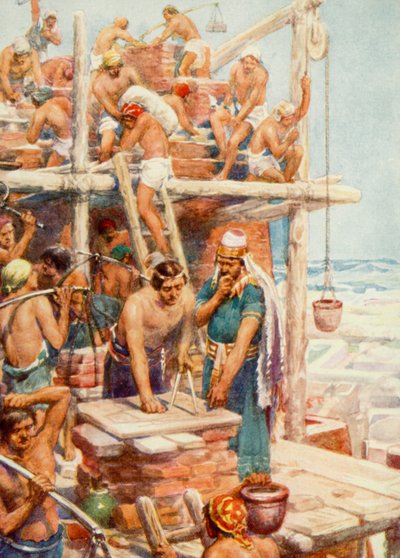Baabelin torni (väri litho) tekijältä Robert Ambrose Dudley