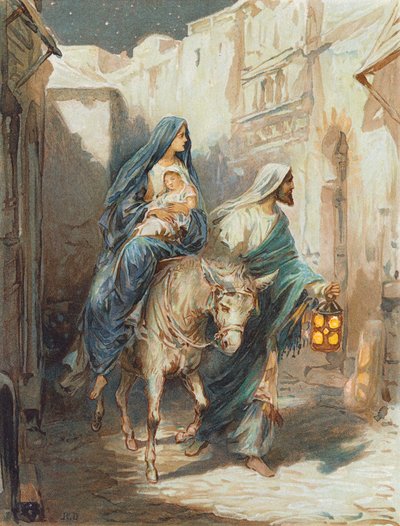 Lento Egyptiin (värilitografia) tekijältä Robert Ambrose Dudley