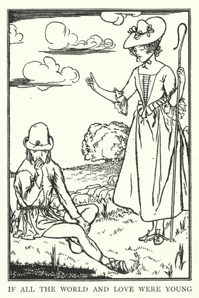 Jos koko maailma ja rakkaus olisi nuoria (litho) tekijältä Robert Anning Bell