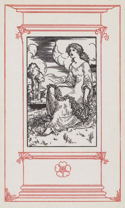 Kuvitus englanninkielisille sanoituksille (litho) tekijältä Robert Anning Bell