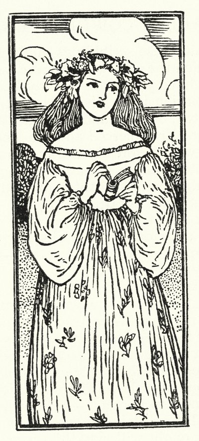 Kuvitus John Keatsin runoille (litho) tekijältä Robert Anning Bell