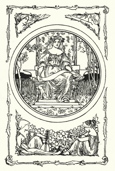 Kuvitus John Keatsin runoille (litho) tekijältä Robert Anning Bell
