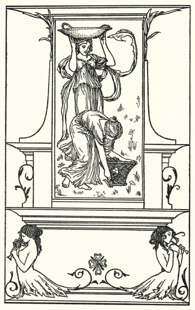 Kuvitus John Keatsin runoille (litho) tekijältä Robert Anning Bell