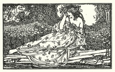 Kuvitus John Keatsin runoille: Fragmentti Oodista Maialle (litho) tekijältä Robert Anning Bell