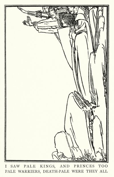 Kuvitus John Keatsin runoille: La Belle Dame Sans Merci (litho) tekijältä Robert Anning Bell