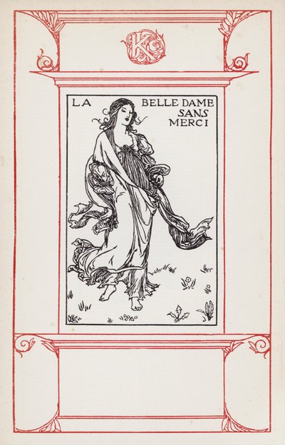 Kuvitus John Keatsin runoille: La Belle Dame Sans Merci (litho) tekijältä Robert Anning Bell