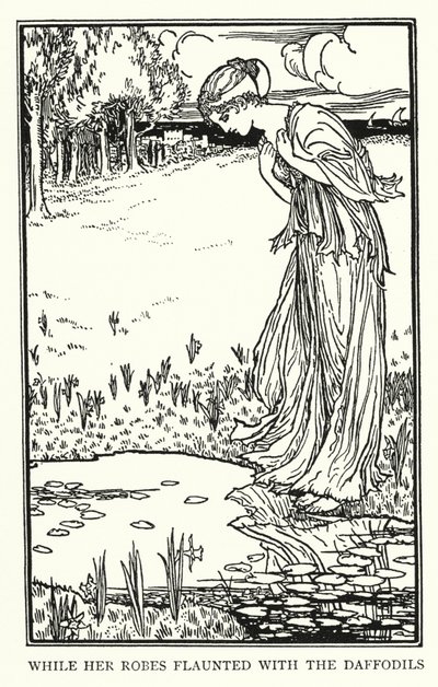 Kuvitus John Keatsin runoille: Lamia (litho) tekijältä Robert Anning Bell