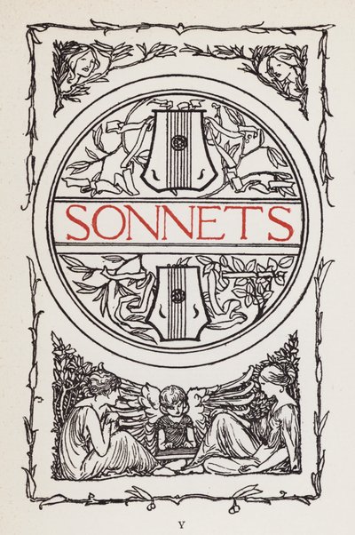 Kuvitus John Keatsin runoille: Sonetit (litho) tekijältä Robert Anning Bell