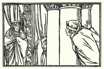 Kuvitus John Keatsin runoille: Pyhän Agnesin aatto (litho) tekijältä Robert Anning Bell