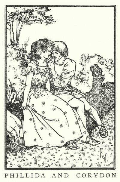 Phillida ja Corydon (litho) tekijältä Robert Anning Bell