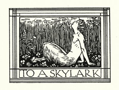 Shelley: To A Skylark (litografia) tekijältä Robert Anning Bell