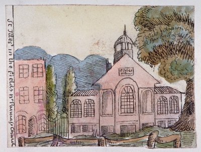 Church of St Giles in the Fields, St Pancras, Lontoo, 1814. tekijältä Robert Banks