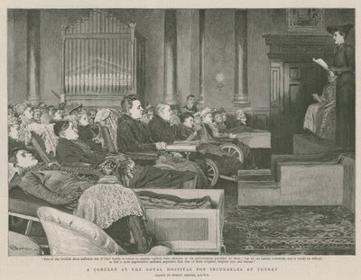 Konsertti Royal Hospital for Incurables at Putneyssa (kaiverrus) tekijältä Robert Barnes
