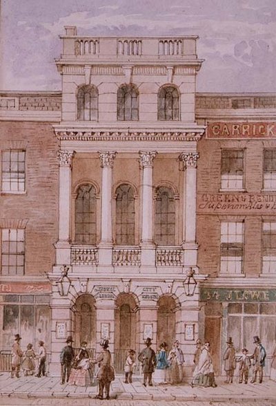 Lontoon City Theatre, Bishopsgate tekijältä Robert Blemell (attr. to) Schnebbelie