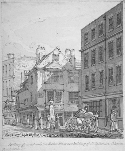 St Katherine Coleman Rectory, Fenchurch Street, Lontoo, 1817 tekijältä Robert Blemmell Schnebbelie