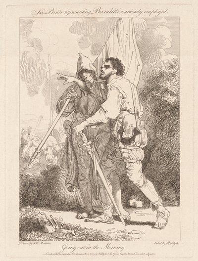 Ulkoileminen aamulla tekijältä Robert Blyth, after John Hamilton Mortimer