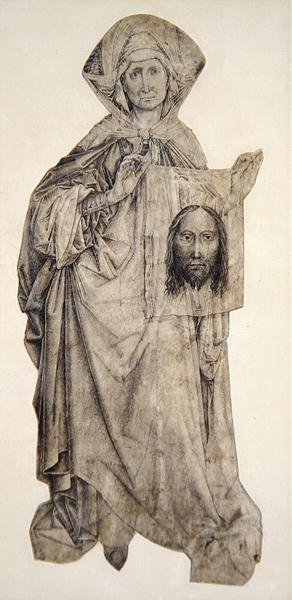 St. Veronica (kynän, musteen ja intialaisen musteen pesu velumilla) tekijältä Robert Campin