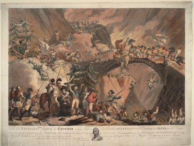 Aleksanteri Suvorovin armeija ylittämässä Alpit 1799, 1805 tekijältä Robert Carr Porter