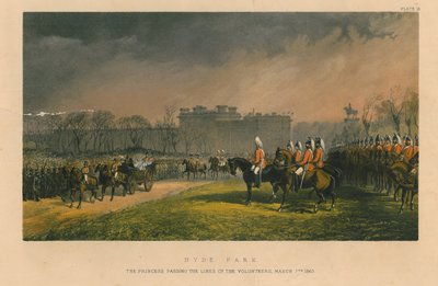 Hyde Park - prinsessa, joka ohitti vapaaehtoisten jonon, 7. maaliskuuta 1863, 1863 tekijältä Robert Charles Dudley