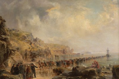 Laskeutuminen Atlantin kaapelin rantapäähän, 1866. tekijältä Robert Charles Dudley