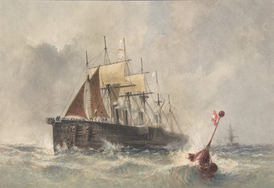 Poijun laukaisu Great Easternin keulasta 8. elokuuta 1865, 1865-66. tekijältä Robert Charles Dudley