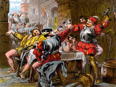 "Let me the Canakin Clink" Othello Act II. Kohtaus II. (kromolitografia) tekijältä Robert Charles Dudley