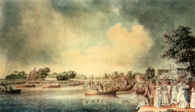 "A Rowing Match at Richmond", 1793, 1942. tekijältä Robert Clevely